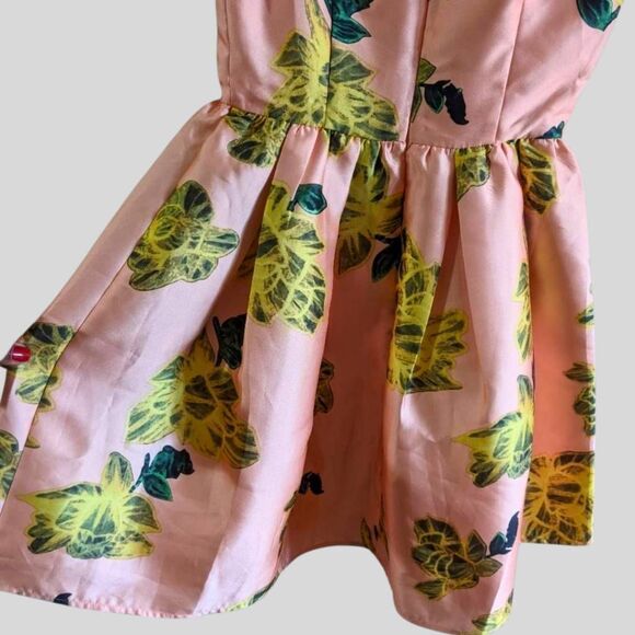 Blaque Label Dress Women’s Size XS Peach Floral Fit & Flare Sleeveless Party - Picture 8 of 11